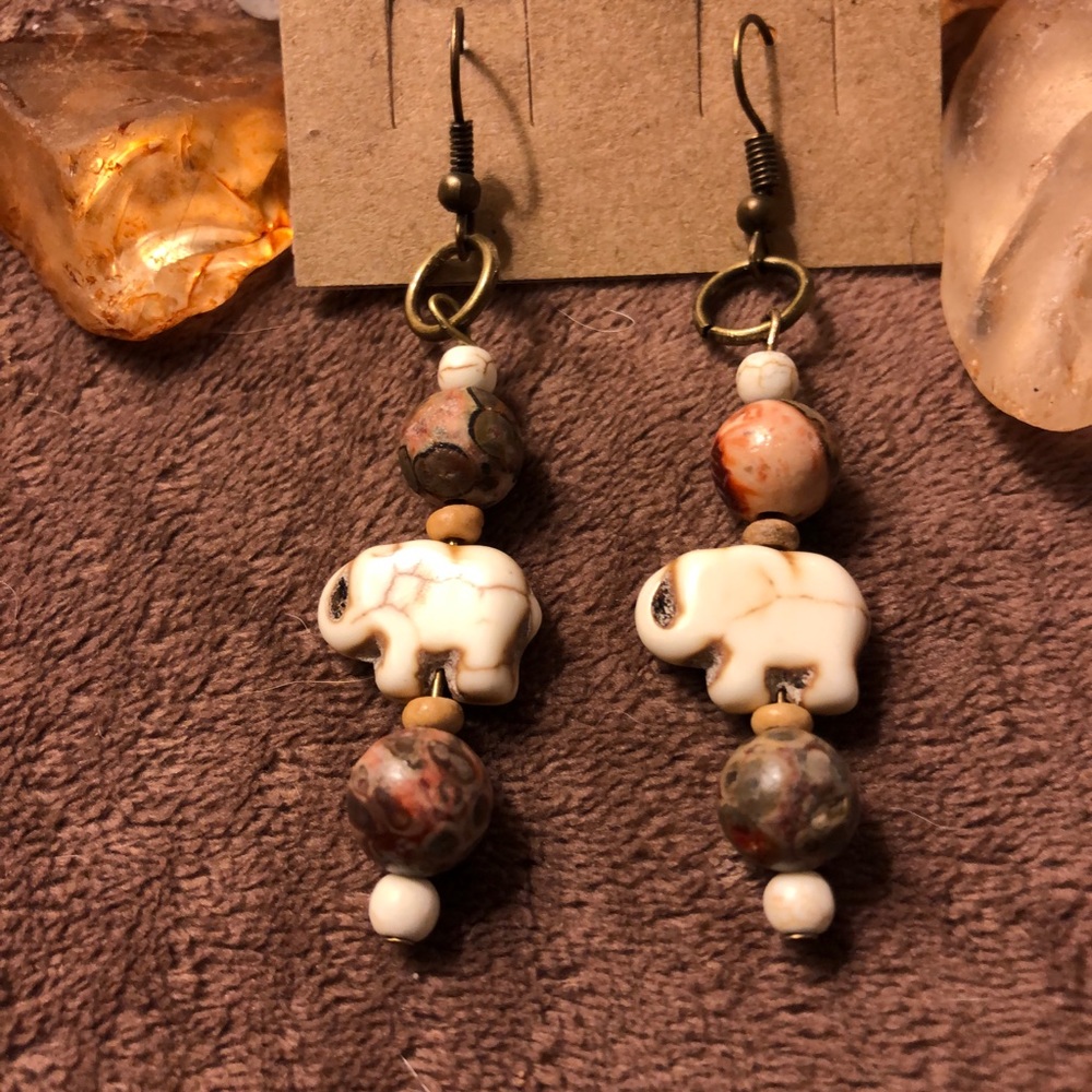 Boho Elephant Earrings.